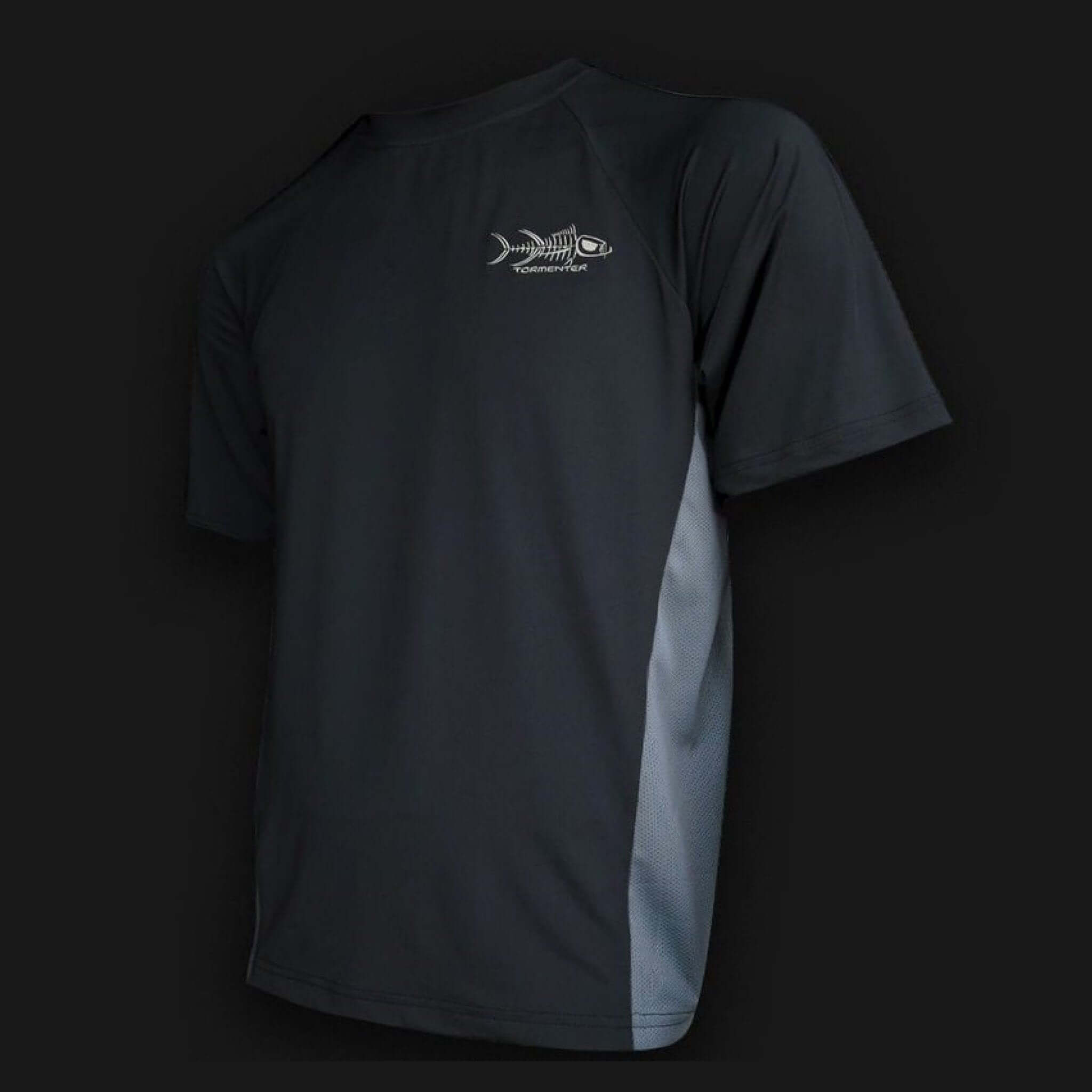 Short Sleeve Black Fishing Shirt - Sale, 3XL