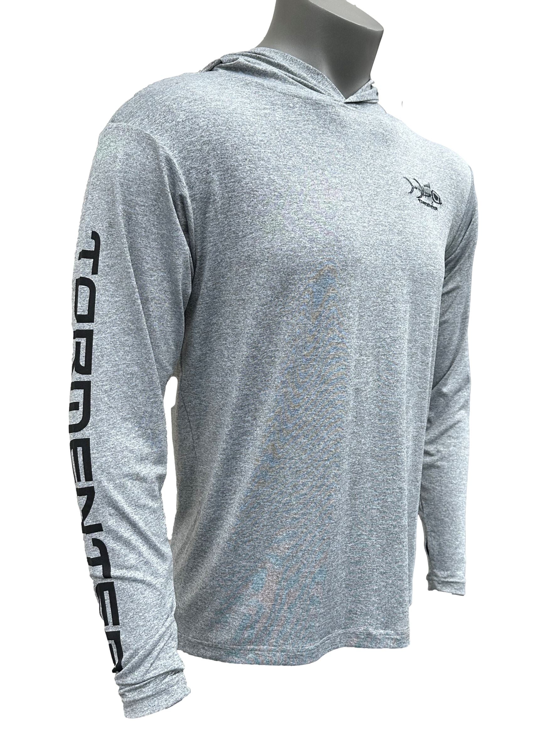 Heather Performance Hoodie - Gray Men's SPF Ocean Fishing Tops Tormenter Ocean 