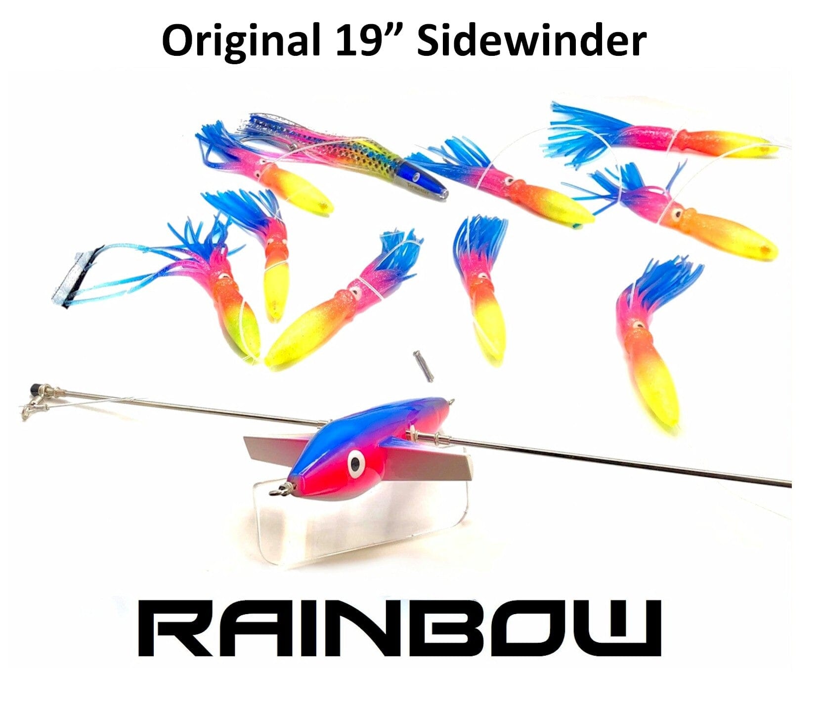 Tormenter Tackle Sidewinder Directional Bar Trolling Rigs, Starboard Side Rainbow