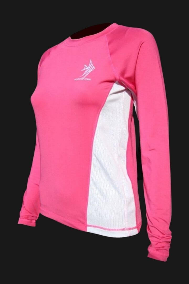 Ladies SPF-50 Performance Shirt - Pink Angelfish - Final Clearance Sale, L